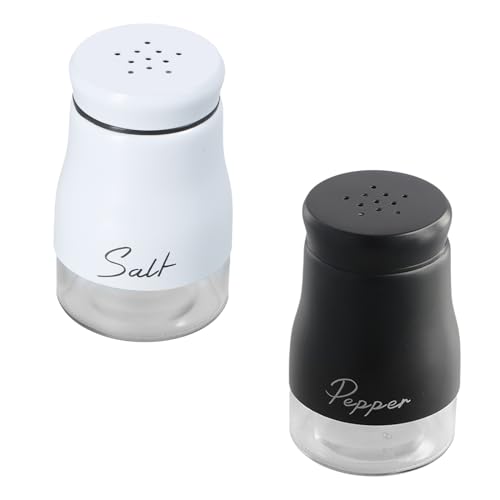 2 Pcs Salière et Poivrière Set, Saliere et Poivriere de Table en Verre, Acier Inoxydable Poivriere, 120ml Salieres et Poivrieres, Lot de Salière Transparent pour...