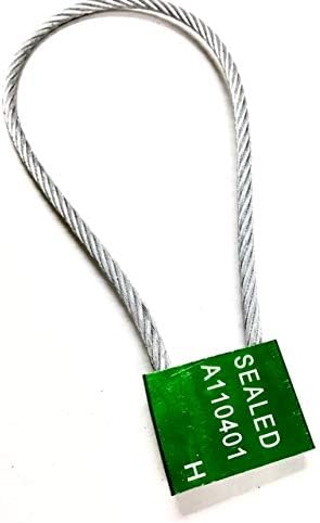 Green Galvanized Steel Lock Seals - Self-Lock Pull Tight Adjustable Metal Cable for Truck Doors, Trailers, Cargo, Containers - 14” Long, 1/5” Thick, 5mm (10ct)
