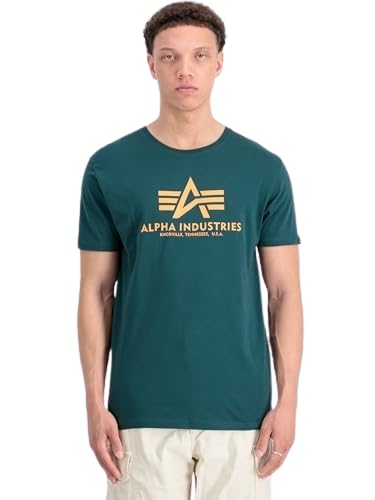 Alpha Industries Herren Basic T-Shirt, Force Green, L – Ansicht 6