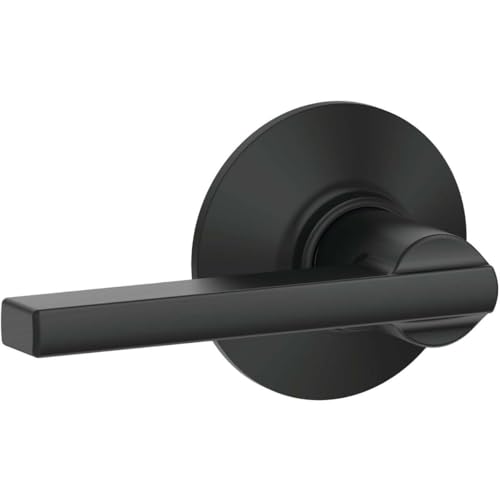 Image of SCHLAGE Latitude Hall /Closet Passage Door Handle, Reversible, Matte Black | Hall or closet lever door handle with no lock, Easy to install, Certified durability, Universal fit