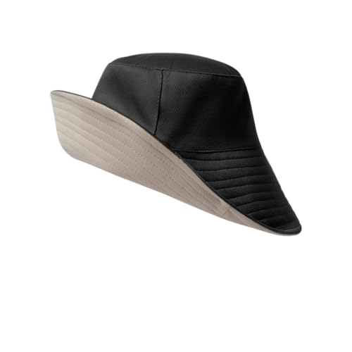 Reversible UV Protection Bucket Hat Sun Hat for Outdoor Activities Fisherman Hat Beach Cap Lightweight Headwear for Women and Men (Black + Beige One size)