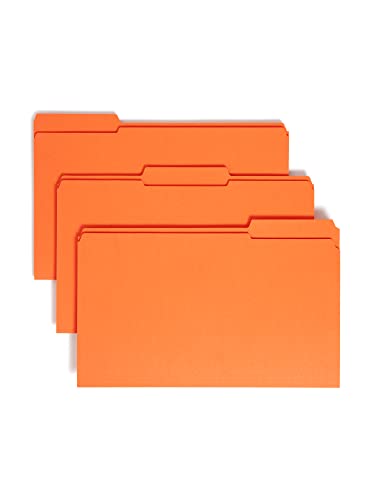 Smead File Folder, Reinforced 1/3-Cut Tab, Legal Size, Orange, 100 per Box (17534)