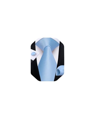 Image of DiBanGu Mens Solid Color Tie and Pocket Square Set Woven Silk Plain Necktie & Handkerchief for Men Wedding Party Formal