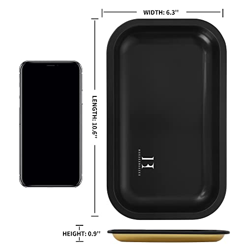 Premium Metal Tray, Large Rolling Tray With Pvc Soft Magnetic Lid, Perfect Storage For Home Or On-The-Go, 10.6'' X 6.3'' #TOP3