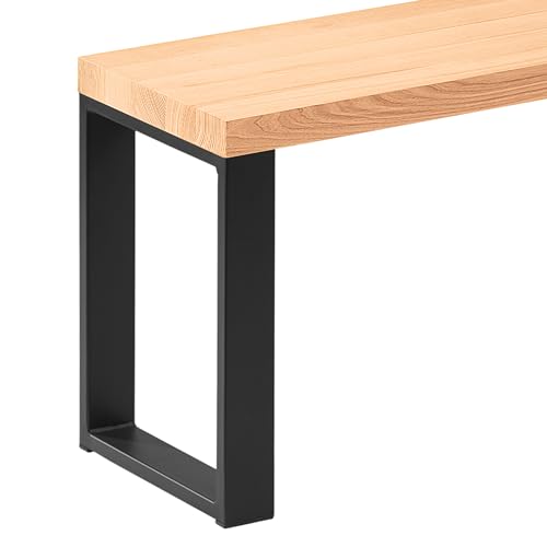 LAMO Manufaktur Sitzbank Esszimmer Holzbank 30x80x47 cm, Möbelfüße Simple Schwarz/Natur, LSB-01-A-002-80-9005S