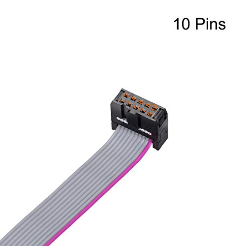 Uxcell Idc Wire Flat Ribbon Cable Fc/Fc Connector A-Type 10 Pins 2.54Mm Pitch 1M Length Gray #TOP1
