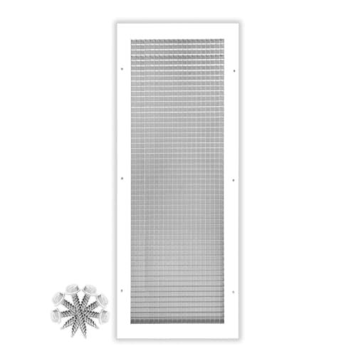 Image of 14 inch x 32 inch or 32 inch x 14 inch Cube Core Eggcrate Return Air Grille - Aluminum Rust Proof - HVAC Vent Duct Cover - White [Outer Dimensions: 15.75 x 33.75]