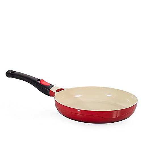 Frigideira de Cerâmica Antiaderente Caçarola Vermelha com Cabo Destacável 28cm 2,2 Litros Le Cook