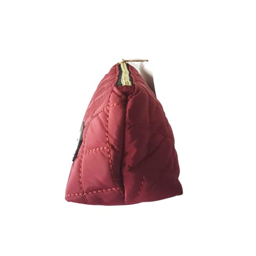 NECESSAIRE DE POLIÉSTER VINHO MATELASSÊ PERFIL TRIANGULAR E ZÍPER METÁLICO - LE VANGEE - TAM: (20 X