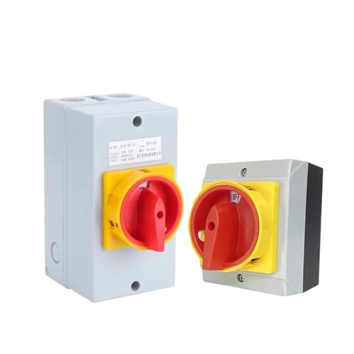 ZXHYUJMU 1pcs YMD11-C Series Box Isolator Switch 25A 32A 3/4P Rotary Changeover Cam Selector Enclosure(B Type,32A,4P 8Termianls)