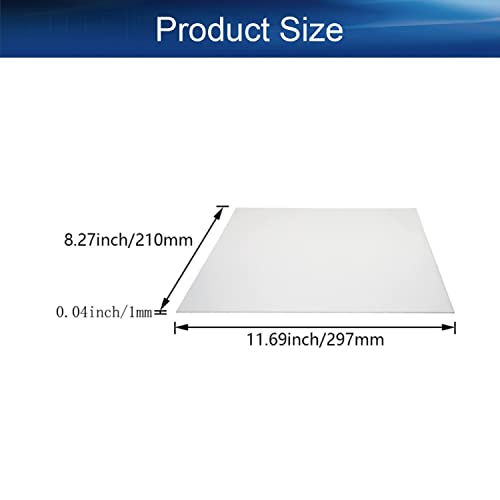 Image of Heyiarbeit 11.69 inch x 8.27 inch White Acrylic Sheet Cast Plexiglass Plastic Sheet 0.04 inch Thick, for Lamps, Construction, Handicrafts, Model Making and Hobby Use