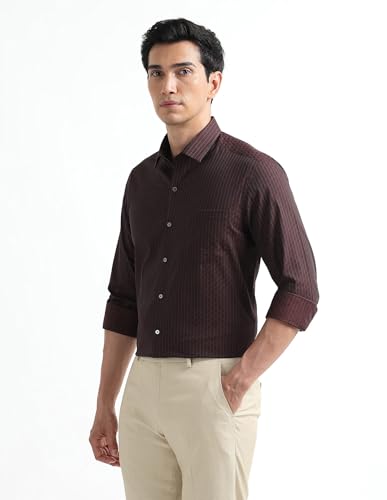 Image of Arrow Checked Slim Fit Mens Formal Shirt - Cotton, Breathable & Comfortable, Full Sleeves Shirts for Men
