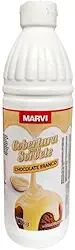 Cobertura Para Sorvete Calda Sabor Chocolate Branco 1,3kg Marvi