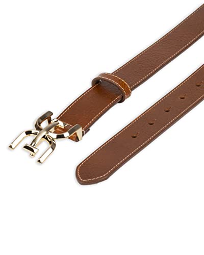 Sam Edelman Women's Fashion Double-E Plaque Logo Buckle Slim Textured Belt for Jeans, Dresses and Trousers3