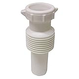 LASCO 03-4315 White Plastic Tubular 1-1/4-Inch Flexible Extendable Slip Joint Extension with Nut and Washer