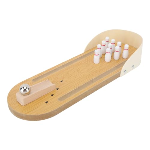 CDQL Mini Bowling Game Set, Wooden Table Arcade Games Stress Relievers, Office Desk Stress Relief Gadgets, Interactive Tabletop Bowling Game for Families Friends (Mini Bowling)