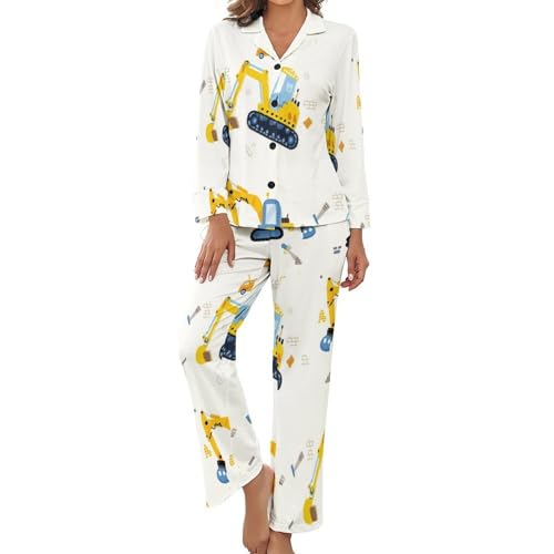 Pyjama femme grande taille pour soirée cocooning motif pelleteuse amusant