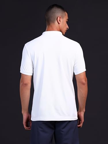 Image of TECHNOSPORT Men's Solid Polo T-Shirt MATPIQ Quick Dry Slim Fit Sports Tee for Gym Casual Smart Wear UPF50+ Anti Odour