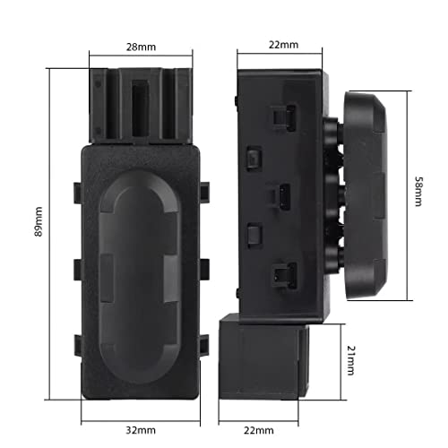 Power Seat Adjustment Switch Left Driver Side With Cover 6-Way Replace#9L3Z14A701A, 9L3Z-14A701-A, 5F9T-14B709-Aa, 9L3T-14B709-Aa Replacement For Ford F-150F-250F-350Explorer (With Cover) #TOP2