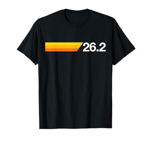 Gift for First Marathon 26.2 Marathoner Retro Runner T-Shirt