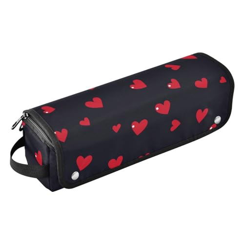 Bolso de viaje para herramientas de cabello rojo y negro miniatura 1