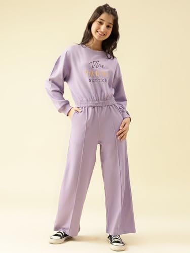 Image of Li'l Tomatoes Girls Tracksuit Set| Winter Looper Sweatshirt with Pajama| Kids Casual Co-Ord Set| 9-16 Years