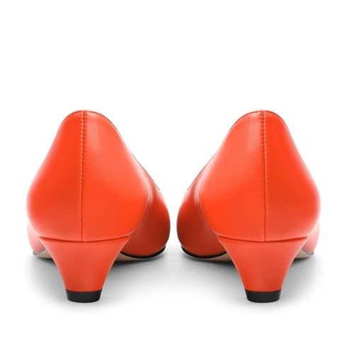 Women's Low Heel Pumps Closed Pointed Toe Kitten Heels Slip on Pumps 1.4 Inch Casual Dress Heels for Women4