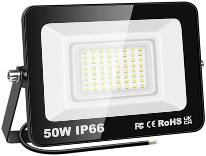 RIGIDON 50W LED Flood Light Outdoor 5000LM Super Bright Outdoor Lights ...