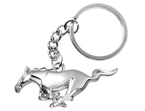 Ford Mustang 3D Pony Chrome Metal Key Chain #TOP3