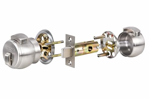 Image of Europa Feather Touch Press Button Cylindrical Lock | Stainless Steel Bathroom Door Lock | Keyless Inside Operation | Durable Silver Finish | Smooth Push Button Mechanism