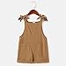 Mommy and Me Dresses Outfits Solid Color Family Matching Romper Shorts Jumpsuit Overall Bowknot Decor Sleeveless Spaghetti Straps Summer Casual Clothes for Mother and Daughter Khaki Brown 3-6 Months