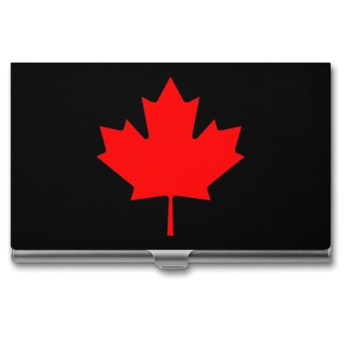 Canada Flag Business Card Holder Slim Credit Case Pocket Name Case Wallet for Men Women