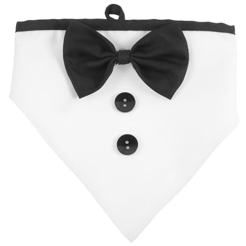 iplusmile 愛犬 三角スカーフ マウスタオル ウェディング 蝶ネクタイ スーツ ペット服 スカーフ(l) ダックスフンド衣装 弓 犬のバンダナの誕生日 大型犬用首輪 鎖 タキシード 服装 布