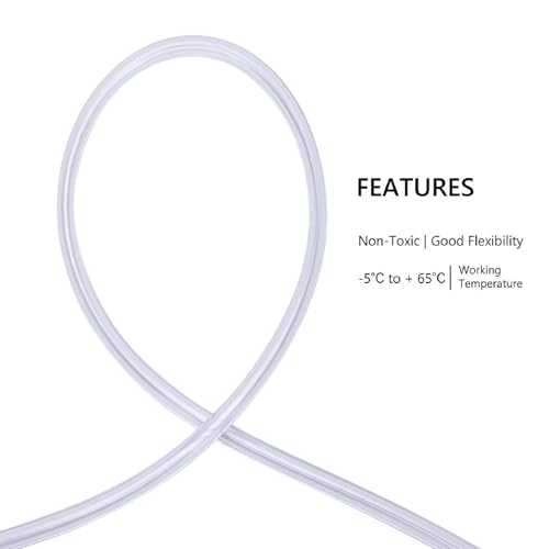 DERNORD PVC Tubing 1/16"ID X 1/8"OD Flexible Clear Vinyl Hose 100 Feet for Food Grade