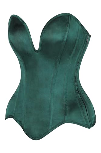 Image of Daisy Corsets Satin Overbust Corset Top for Women. Lingerie, Bustier, and Plus Size. Steel Boned Cincher - Zipper and Lacing