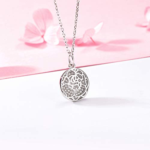 Pendentif Rose en argent S925 véritable bijou d'exception artisanal