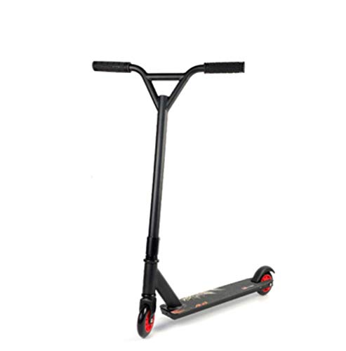 HUYYA Stunt Scooter für Jugend und Erwachsene, Nicht Klapp-Design, Bike-Style Griffe, Leichtmetall Deck, 100mm Rollen, leicht und tragbar, Maximale Last 200kg / 440lb,Black Cover