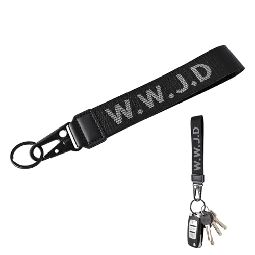 OOTDSE Christian Keychain Wristlet Streetwear Car Keychain Wrist Strap Fabric For Men and Women Ebike Christian Gift for Dad/Son/Husband/Loves/Friends on Christmas/Easter/Birthday/Fathers Day