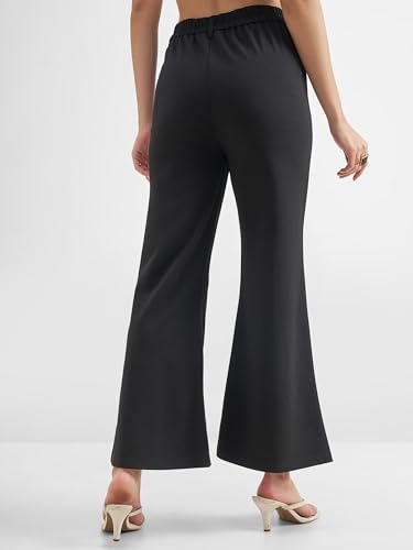 Image of Tokyo Talkies Women's Stretchable Bootcut Pants | High Rise Flared Trousers |Travel & Formal Wear|Workwear Trousers