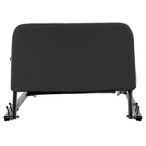 ALMULOO ATV Universal Backrest Adjustable Foldable Seat Back Cushion Bench Kit Black Alloy Steel