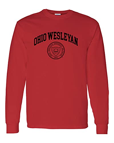CreateMyTee | Ohio Wesleyan Crest One Color Long Sleeve Shirt