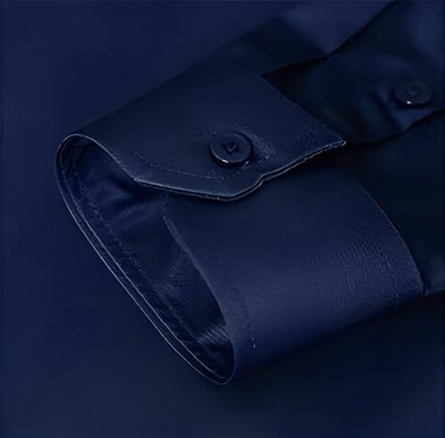 Image of Men's Satin Solid Full Sleeves Regular Fit Shirt