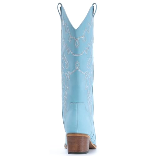 Image of IXU Cowboy Boots Women Pointy Toe Women's Mid Calf Western Cowgirl Boots