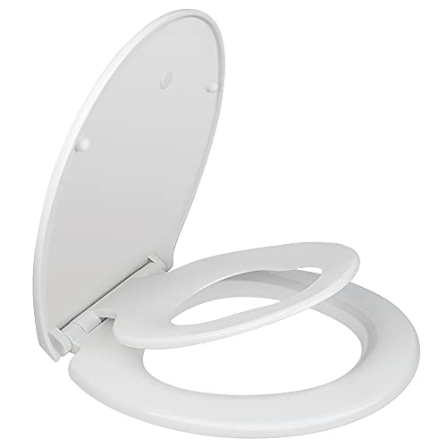 Homewit Toilettendeckel mit Kindersitz, Familien WC Sitz Oval universal WC...