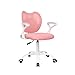AVANTI TRENDSTORE Erchie - Sedia girevole e regolabile in altezza con bracciolo da scrivania o ufficio, nel colore rosa. LAP ca. 56x81-93x48 cm immagine