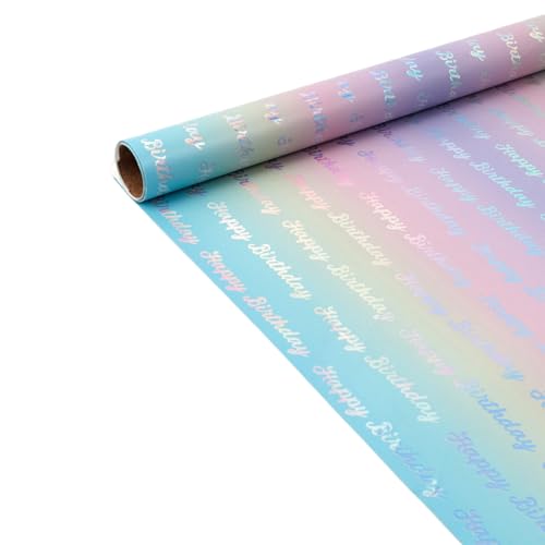 Papel de regalo iridiscente, envoltura de regalo con estampado de estrellas, decoración caprichosa de de cumpleaños, para niños, adolescentes y adultos, perfecto para fiestas, reuniones, eventos