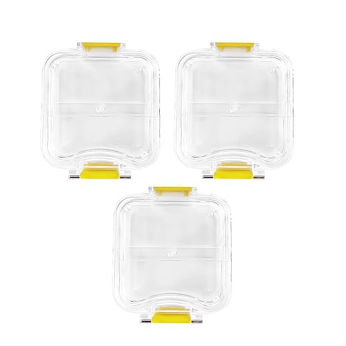 Image of Dental Pillow Crown Box, 3Pcs Transparent Membrane Film Showcase Tooth Boxes Dental Crown and Bridge Box with Latch Denture Storage Boxes
