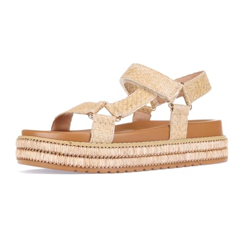 Image of Platform Sandals -Casual Espadrilles platform sandles- Open Toe Comfortable Summer Flatform platform wedge sandals women-Straw Beach Ankle Strap Shoes 2025