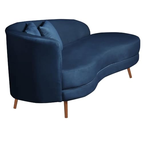 Chaise Longue Divã Emili em Madeira de Reflorestamento 160cm Veludo Speciale Home
