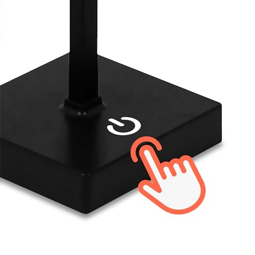 Spetebo LED Solar Akku Touch Leuchte warm weiß - 26 x 11 cm - Garten Kunststoff Tischlampe in schwarz - Garten Deko Beleuchtung für Terrasse Balkon Lampe dimmbar zum Hinstellen